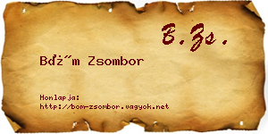 Böm Zsombor névjegykártya